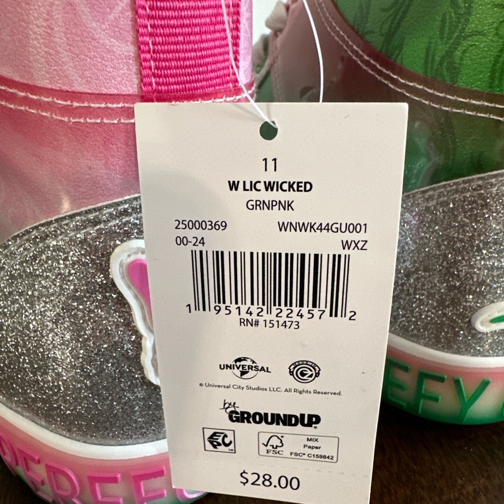 NWT Universal Wicked Pink and Green Sneakers Vibrant High-Top Design Size 11 - Picture 8 of 11